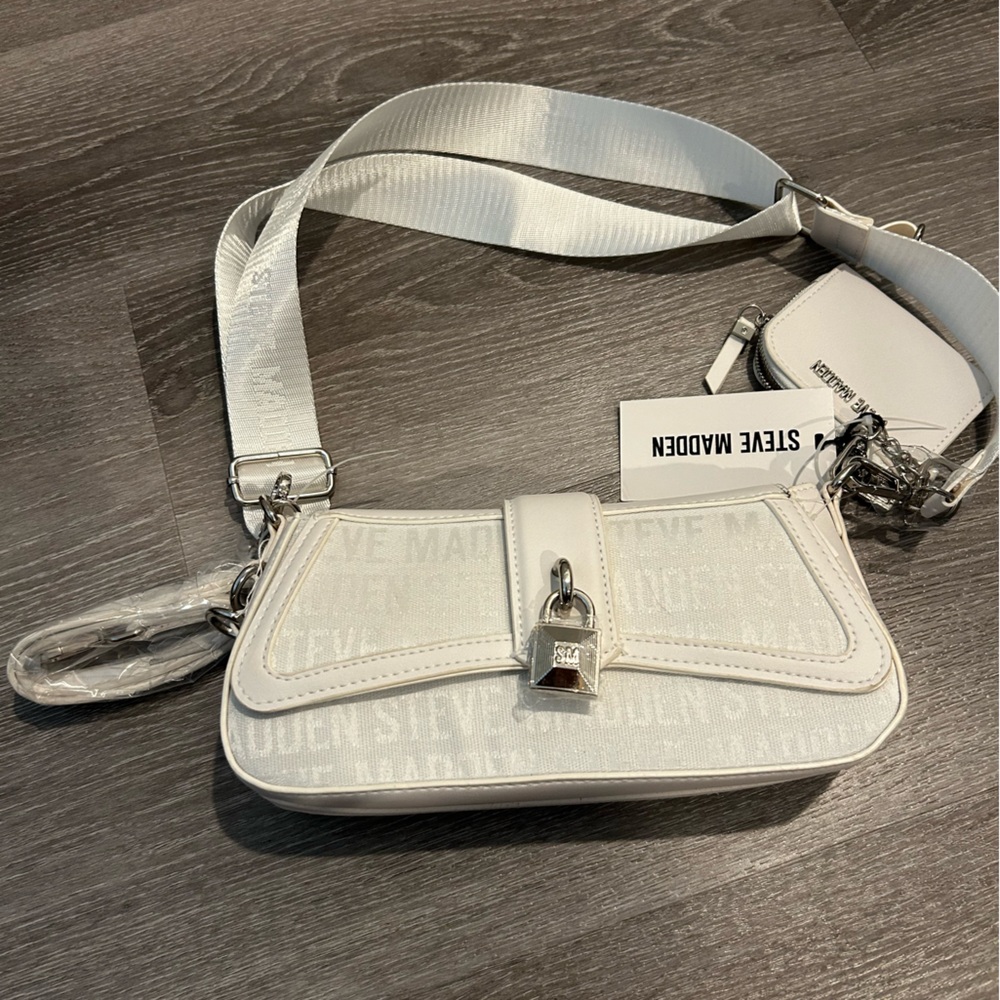 Steve Madden Elegant White Shoulder Bag